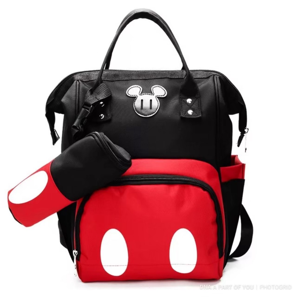 &quot;aurabagss&quot; - Ransel Anak Anello Motif Mickey Merah Hitam / Backpack Anello mickey kanvas Termurah / Ransel Anak Unisex / Backpack Anello Mickey Mouse Terlucu / Tas Anak / Ransel Anak / Diapers Bag