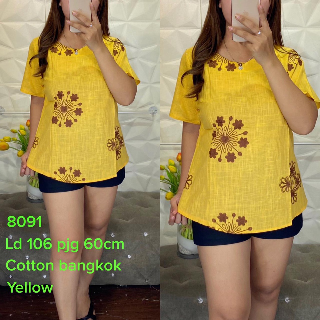 M0336 blouse bangkok bordir fashion new premium bahan katun 8091