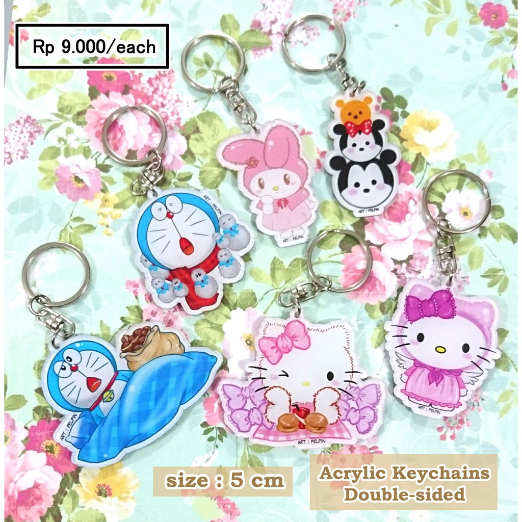 gantungan kunci hello kitty doraemon tsumtsum melody mickey pooh tsum tsum