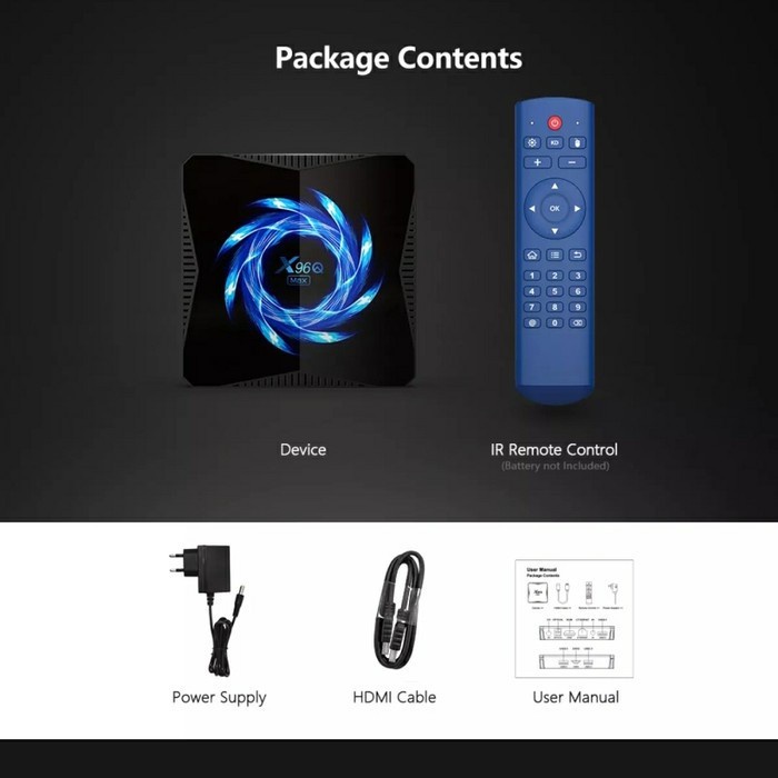 TV BOX X96Q MAX 4GB/32GB 6K ANDROID 10 MIRACAST AIRPLAY BLUETOOTH 5.0