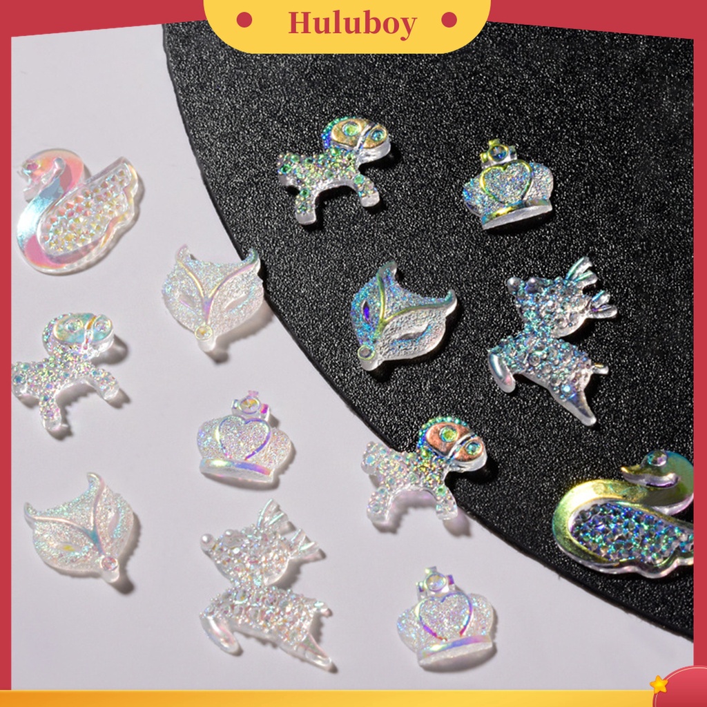 Huluboy Huluboy♡ 30pcs / Pak Hiasan Kuku Bentuk Mahkota / Binatang Bahan Resin Untuk Nail Art