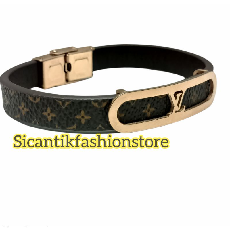 Gelang Titanium Wanita Gelang Bahan Kulit 19CM Fashion Wanita Terlaris Anti Karat Gelang Wanita Gold