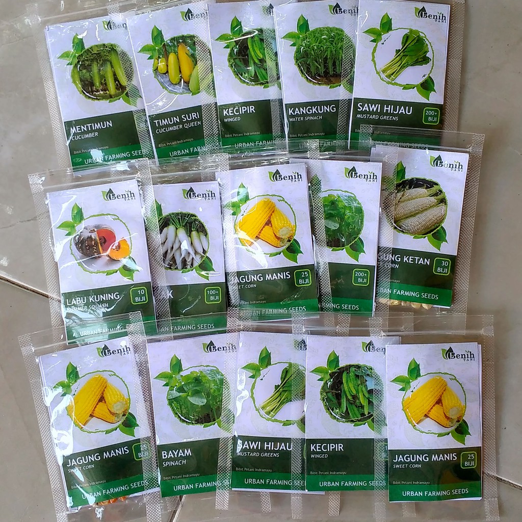 BEBAS PILIH JENIS BIBIT PAKET HEMAT 15 BUNGKUS BIBIT BENIH SAYURAN
