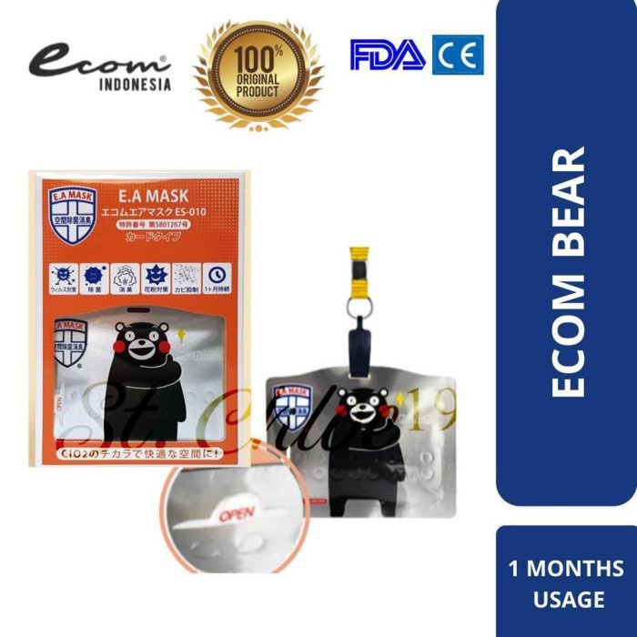 E.A Mask Ea Mask (Kalung) Ecom Bear Anti Virus Masker Udara