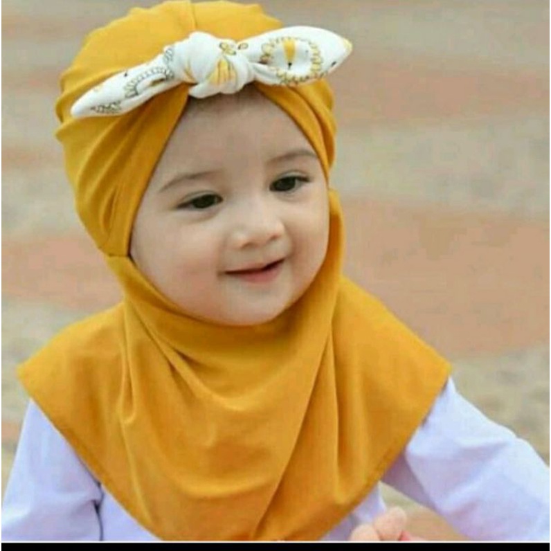 Jilbab Bayi Pita Kelinci/jilbab bayi/ kerudung bayi