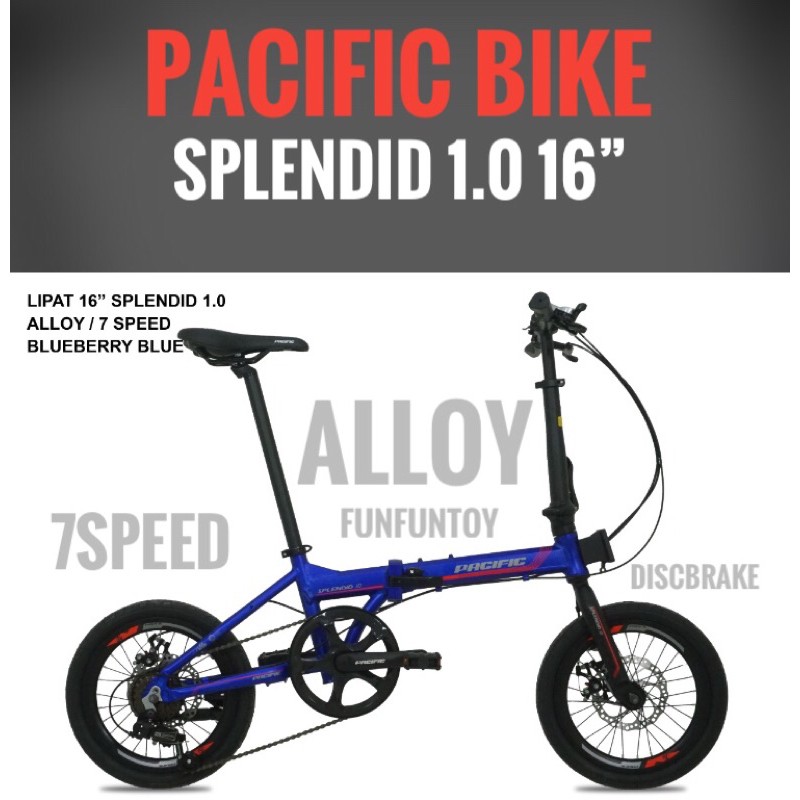 sepeda lipat pacific splendid 1.0 16” | alloy | 7speed | discbrake