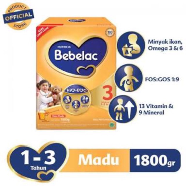 Bebelac 1/2/3/4 1800gr Madu/Vanila (Kemasan Baru)