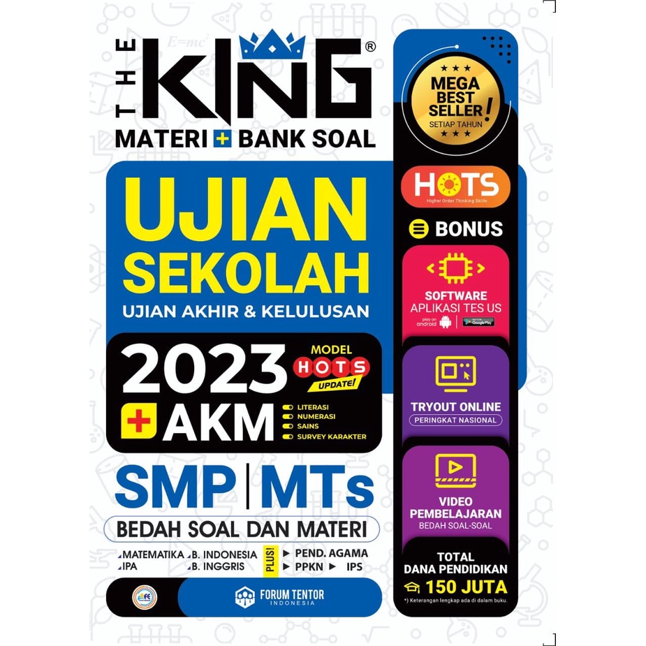 Buku The King Materi+Soal Ujian Sekolah SMP 2023 (Bonus (Bonus AKM Series) (Forum Edukasi)-1