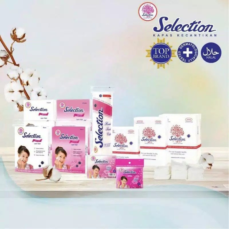 KAPAS SELECTION Facial Cotton 50 gr - Kapas Selection Round 80s- Kapas Tipis 175s