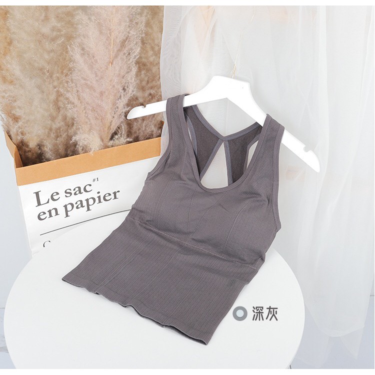 Tank top wanita / Tanktop Bra Korean Vneck  N2#-ABU ABU