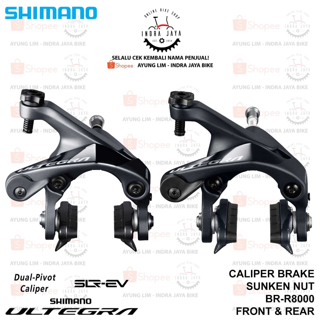SHIMANO ULTEGRA - CALIPER BRAKE BR-R8000 SUNKEN NUT - DUAL PIVOT - RIM BRAKE