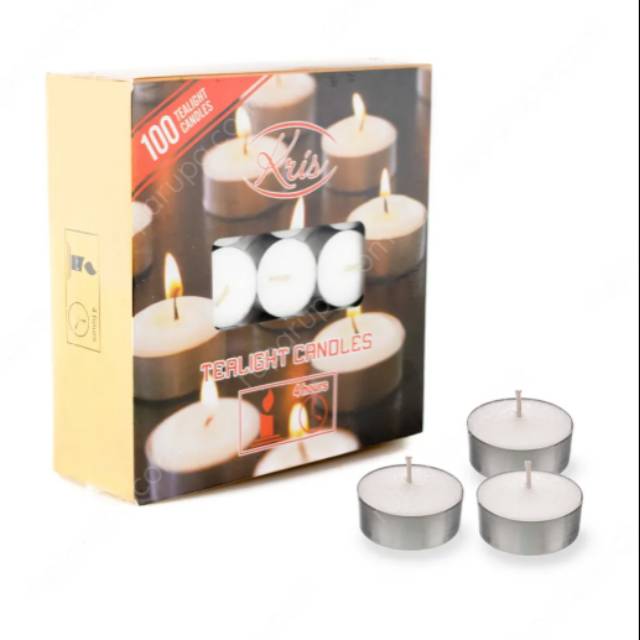 Lilin Tealight Bundar 100 Pcs - Putih