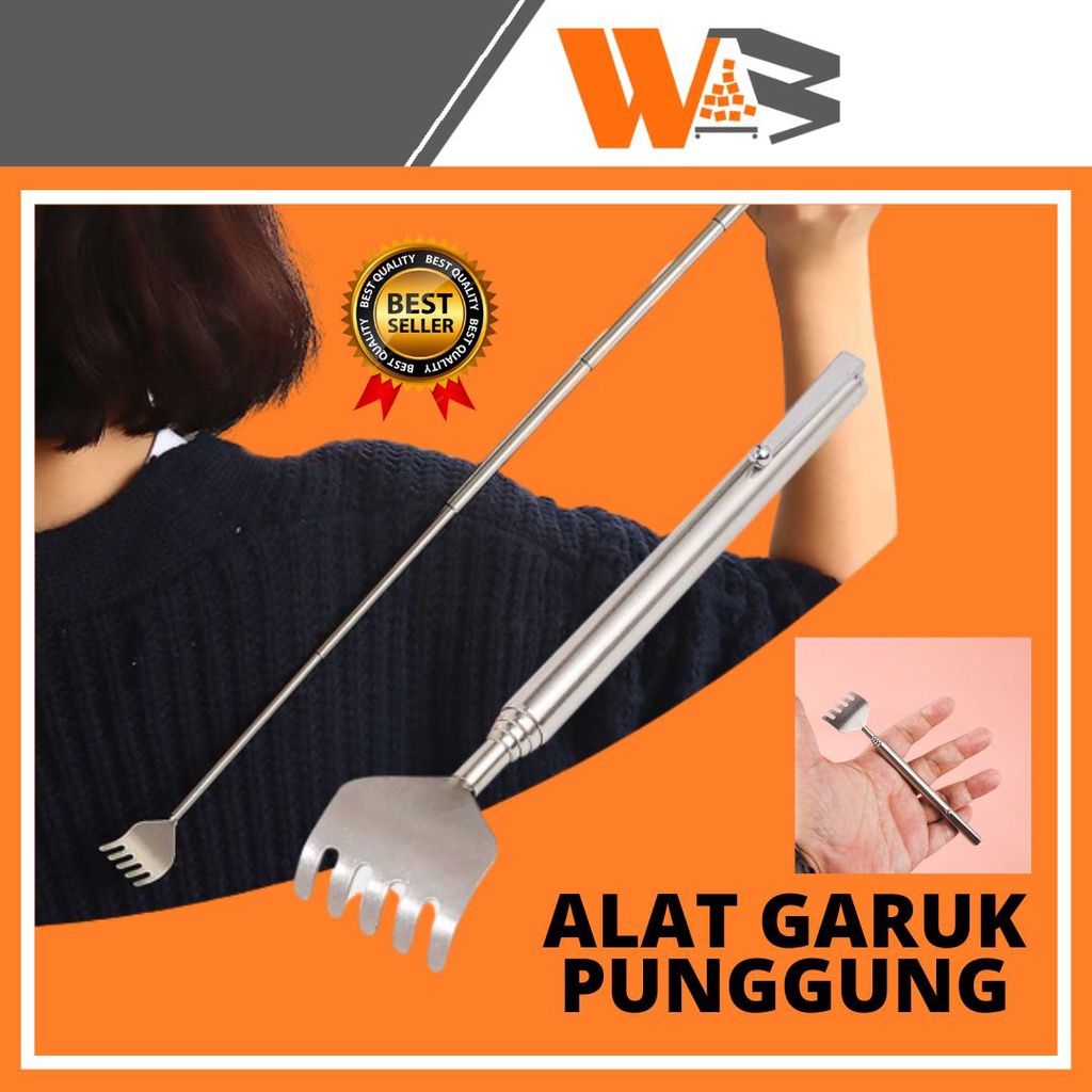 COD Alat Garuk Punggung Extendable Telescopic Stainless Steel Alat Penggaruk Punggung Stainless Garukan Tongkat Garuk Badan / Body Back Scratch