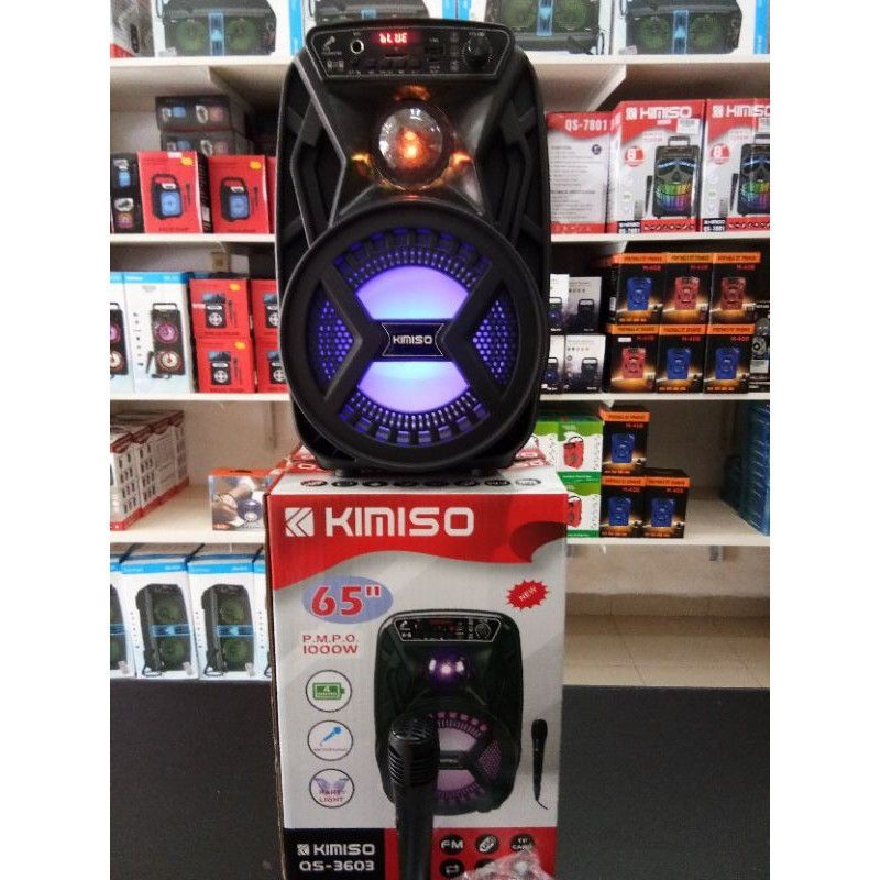 (COD) SPEAKER BLUETOOTH KIMISO QS-3603 SERIES 6.5 Inchi Free Mic Karaoke FM Radio USB Memory Card