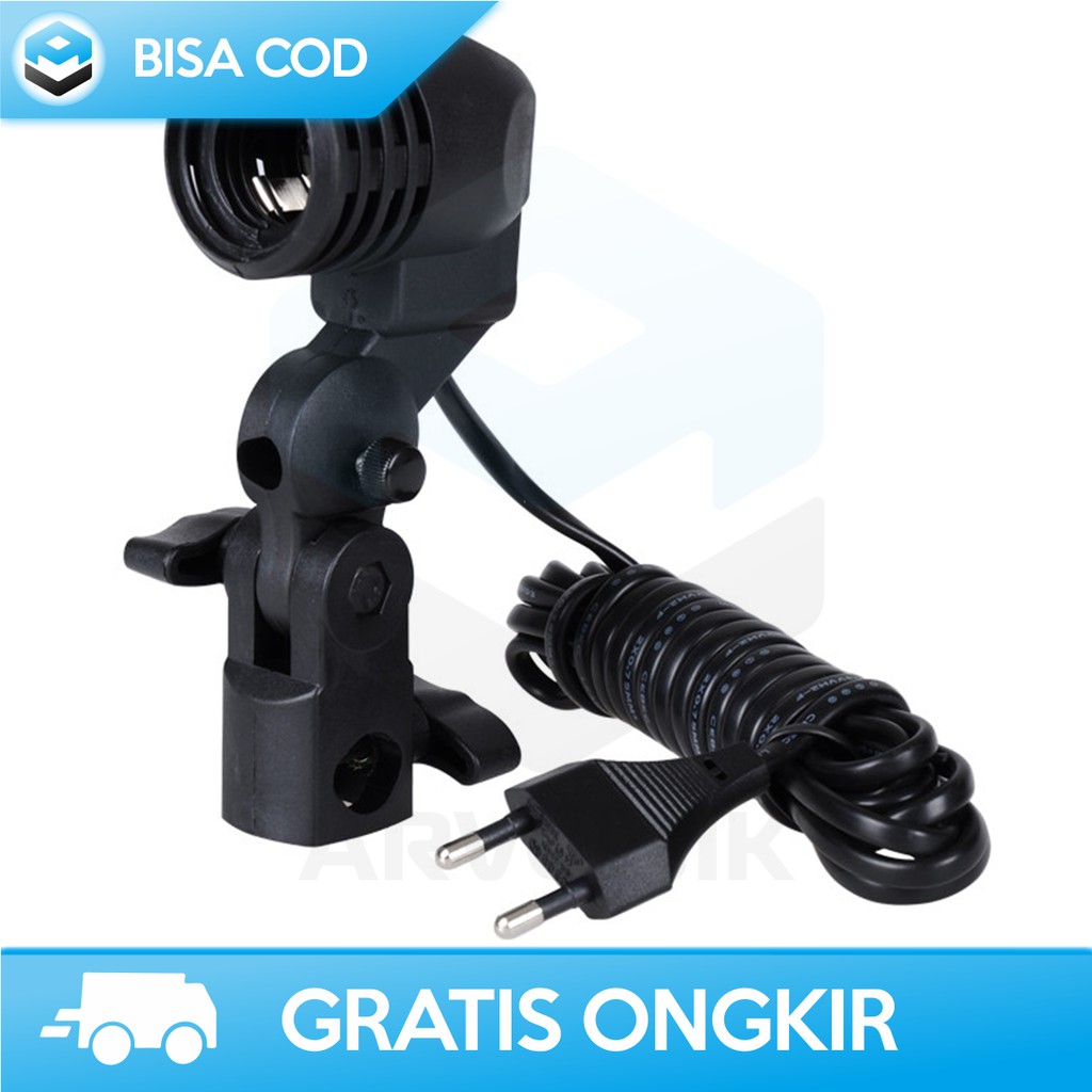 LAMP HOLDER SINGLE SOCKET E27 DENGAN DUDUKAN PAYUNG YAM ORIGINAL HQ-DZ001