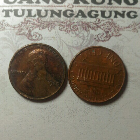 KM 087 - Koin 1 Cent Lincoln  Tahun 1980