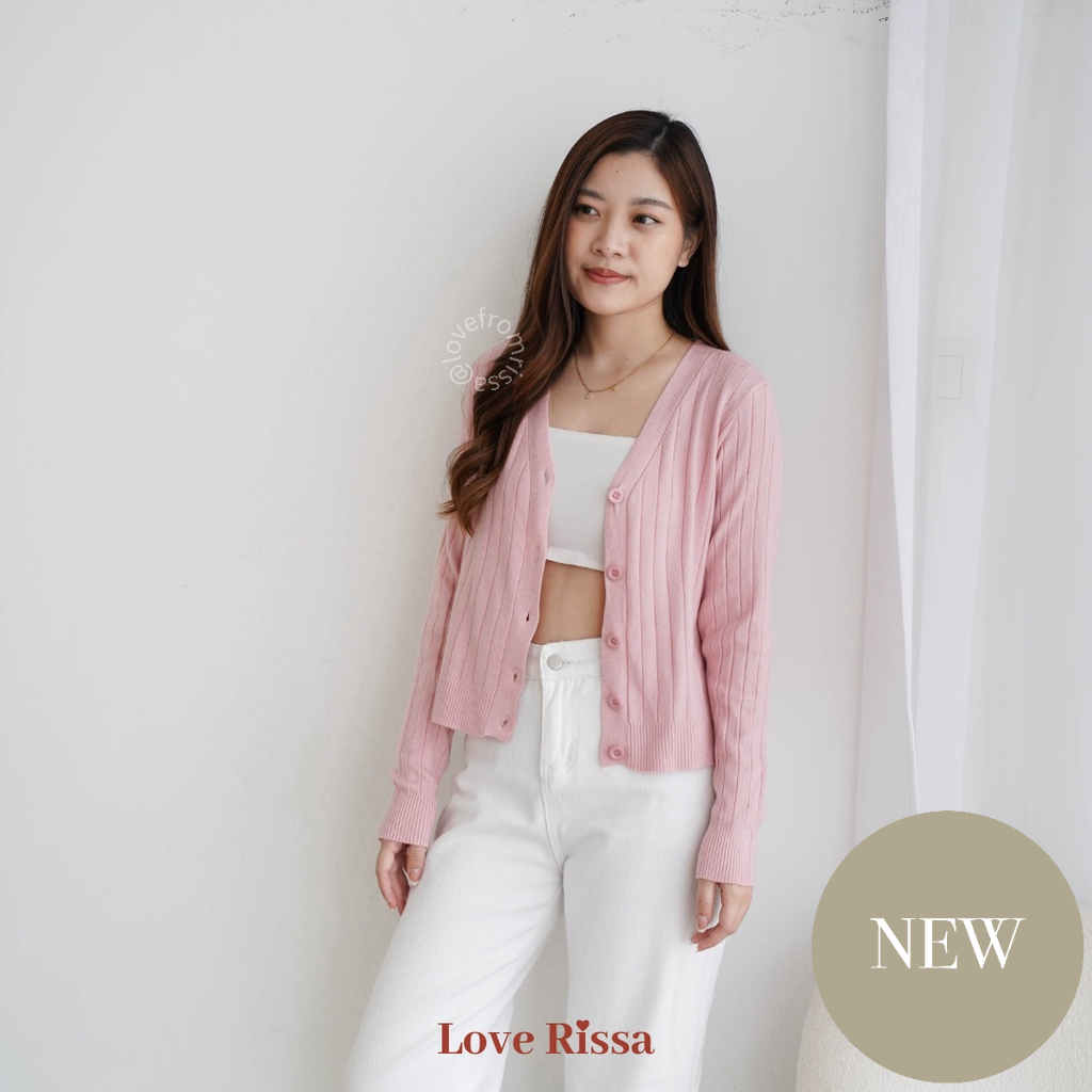 Baju Crop Cardigan Yoona Baju Korea Lengan Panjang Wanita Love Rissa