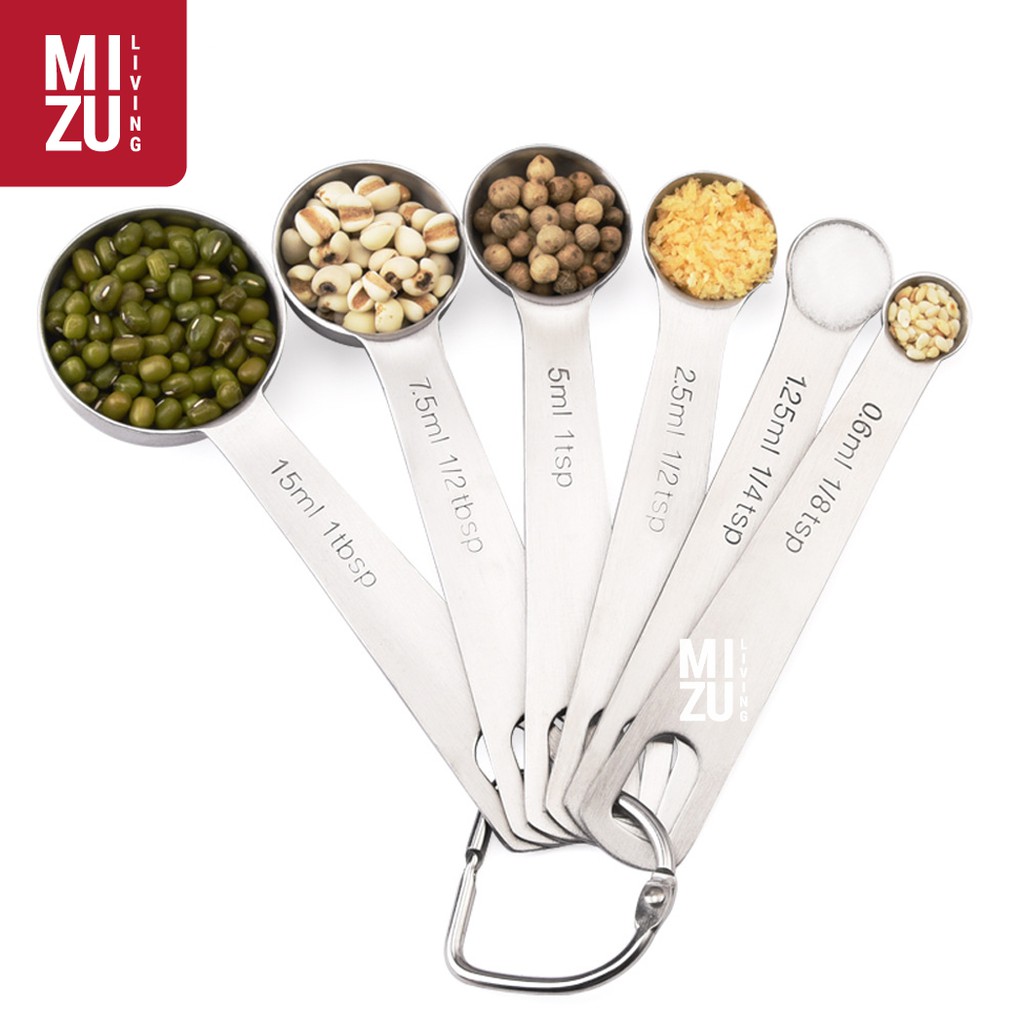 MISURARE 6in1 SET Measuring Spoons Sendok Takar Ukur Stainless Steel