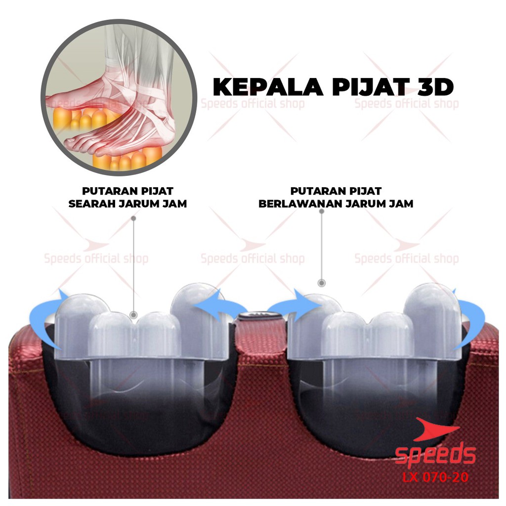 SPEEDS Alat Pijat Kaki Elektrik Foot Massager Terapi Kaki dan Badan Alat Kesehatan Portable 070-20-3