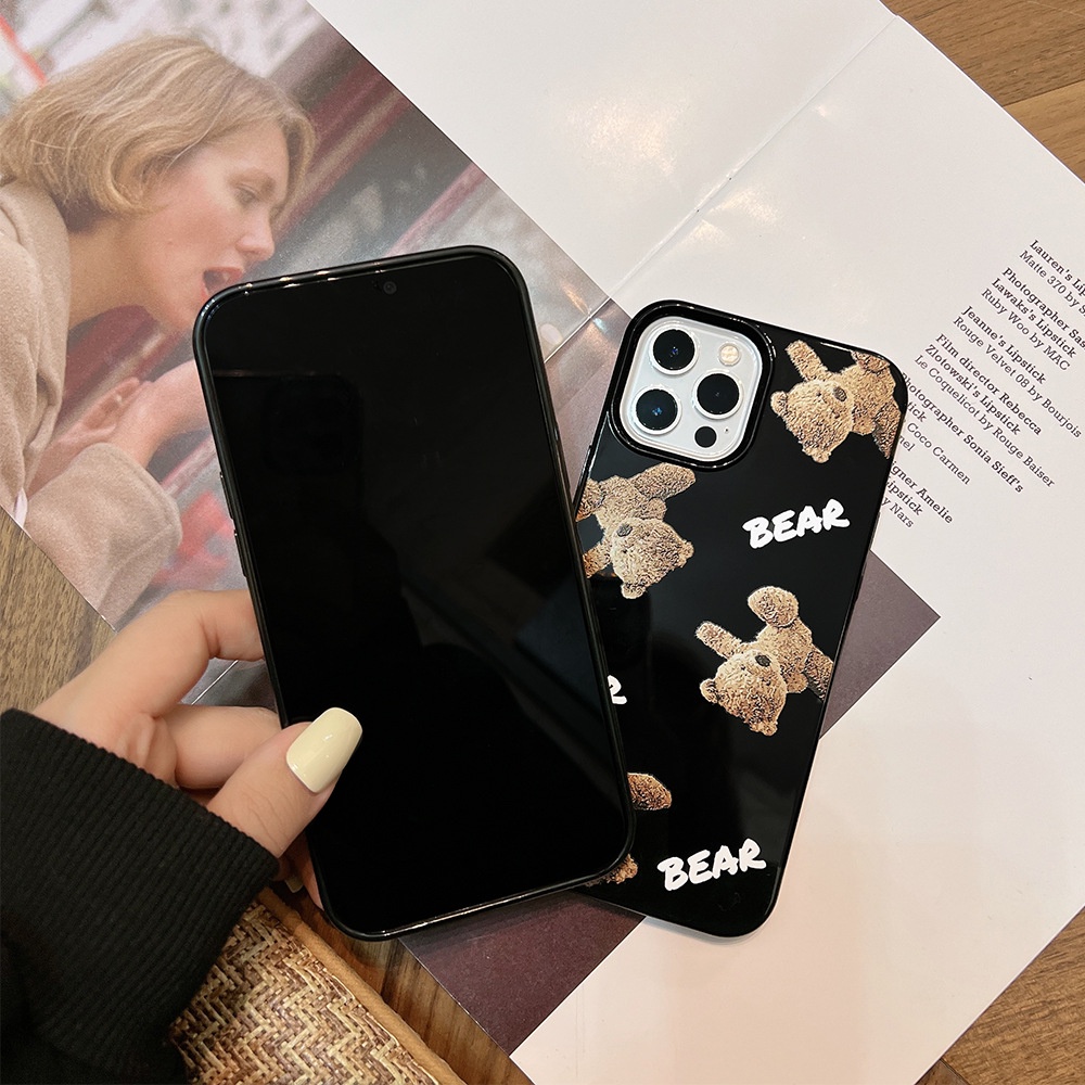 IPHONE Casing Soft Phone Teddy Bear Lucu Untuk Iphone7 8 PLUS X XR Xs11 12 13 14 Mini PRO MAX SE 2020