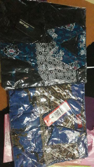 Trolistore Batik Kemeja Pria Motif Plat Biru Lengan Pendek Seragam Batik Grosir Batik Murah