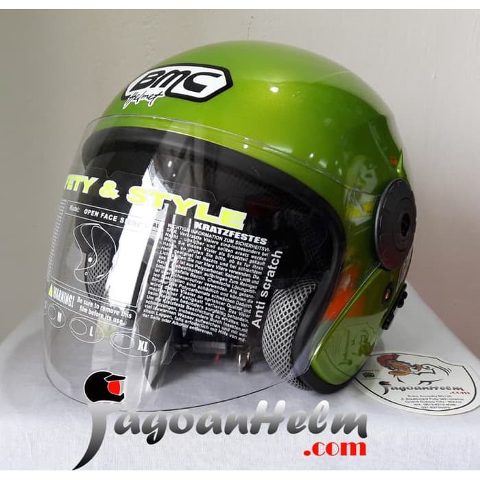 Excelent BMC Helm INOVA 2V   GREEN LIME   DOUBLE VISOR