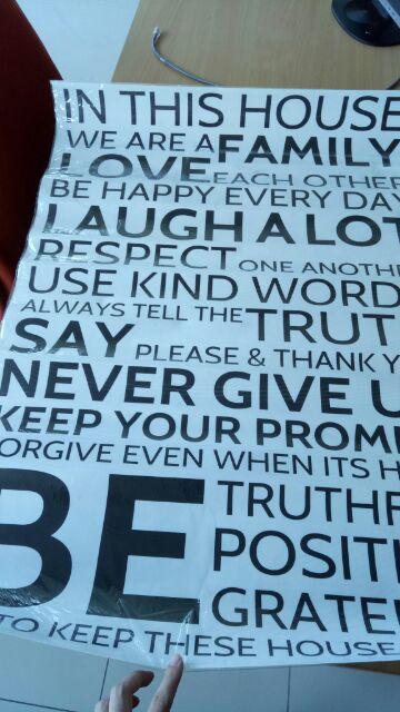 Stiker Dinding Xl Quote  Family 2 Dbs Jm 7320