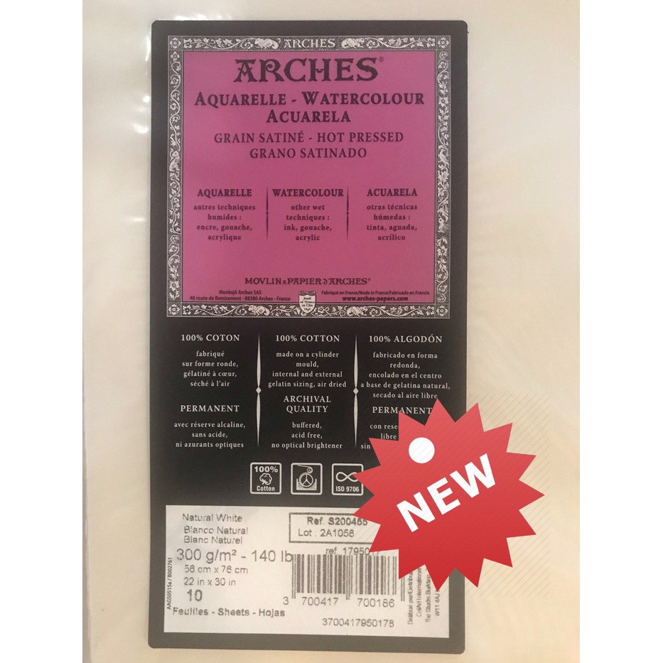 

Special A3 28x38cm Arches Paper/Kertas Arches Watercolor Hot Press Berkualitas