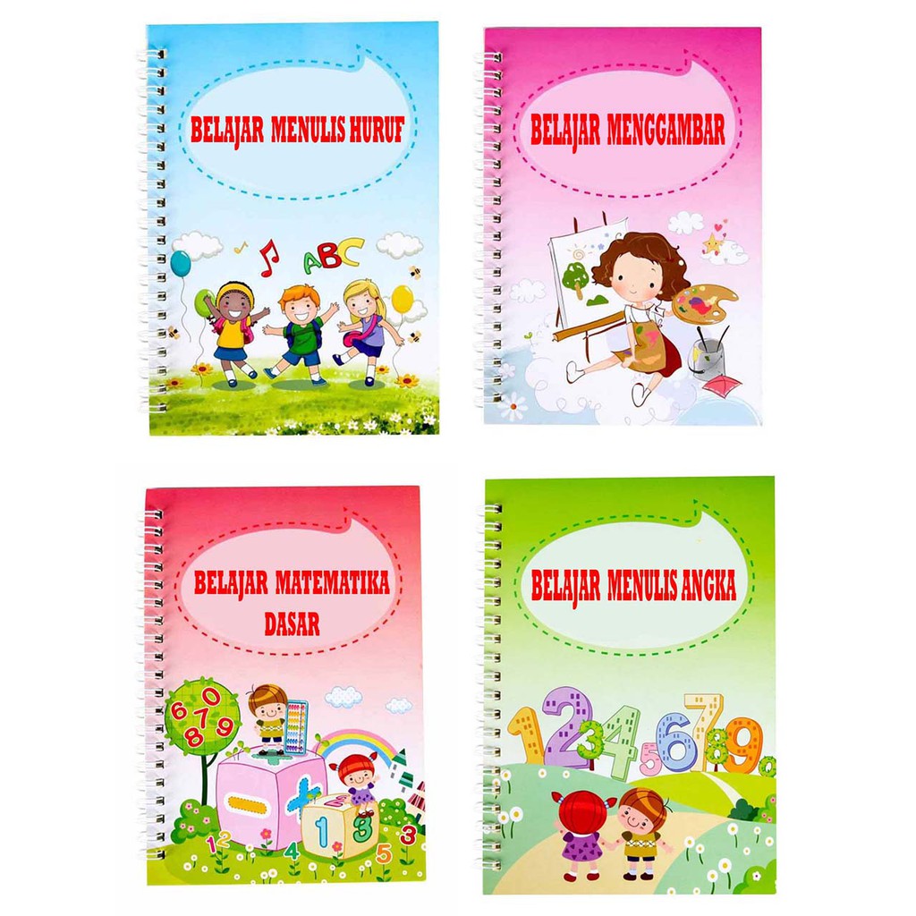 

PROMO 1 PACK ISI 4 BUKU "Belajar Menulis Anak 3D" Tulisan Hilang Sendiri