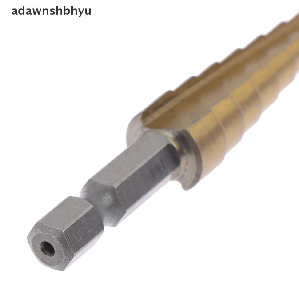 Adawnshbhyu 3-12mm Coated Stepped Drill Bits Hex Handle Mata Bor Besi Alat Listrik