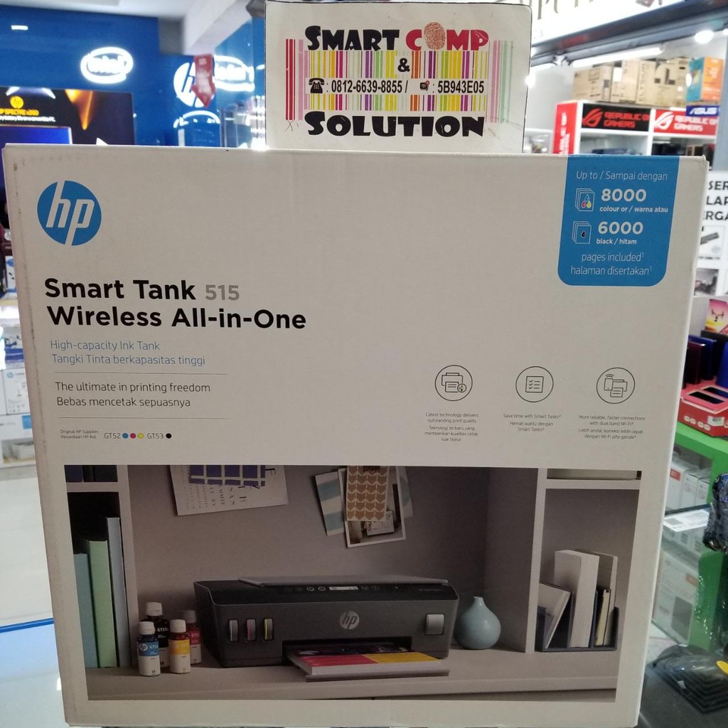 HP Smart Tank 515 - Print Scan Copy WiFi Printer Infus Gantinya HP 415