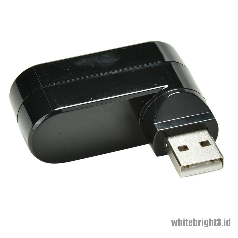 &lt; White3 &gt; Hub Adapter Splitter 3 Port USB 2.0 Rotasi Untuk PC Laptop Notebook