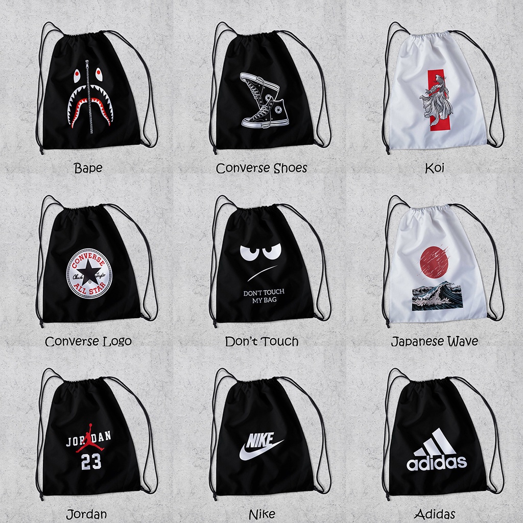 ZCO - Tas Serut Multifungsi Untuk Olahraga Sekolah Futsal Basket Berenang Tas Serut Anti Air Terlengkap untuk Pria dan Wanita - New Stringbag Bts - String bag Sablon Rubber Jepang 100% Part IV | Morybag