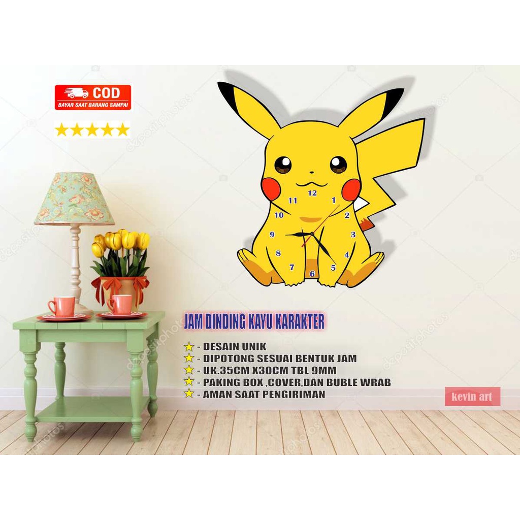 Jam Dinding Unik Minimalis Karakter Pokemon Pikachu Animasi Anak Lucu Keren Custom Besar 3d Dekorasi Dinding Murah Tempel Tembok Nyala Hiasan Dinding Kamar Tidur Aesthetic Modern Mewah Koleksi Pernak Pernik Hadiah Kado Ulang Tahun Murah Kevinart Terlaris