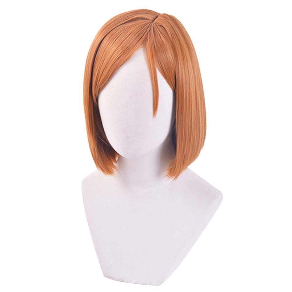 Needway Wig Cosplay Anime Coklat Rambut Sintetis Tahan Panas Pesta Bermain Peran Penuh Wig