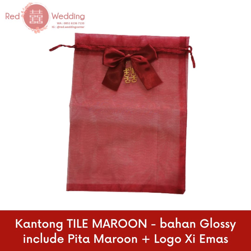 [KANTONG TILE MAROON] PAKET HANDUK Pastel / Handuk Merah Souvenir Pernikahan Wedding / Teapai / Sangjit - MOHON BACA DESKRIPSI