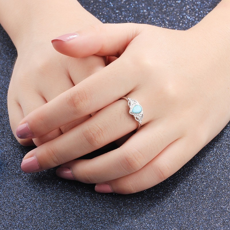 New accessories European and American fashion diamond opal ladies ring