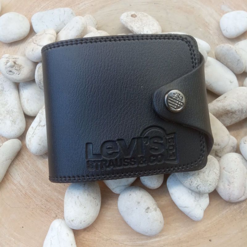 Dompet Pria Kulit Sintetis Levi's 501  Murah Model Kancing-1