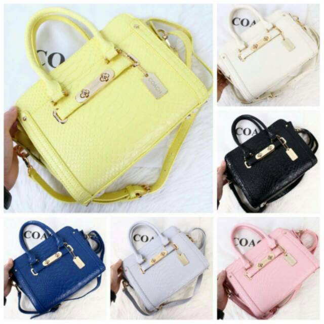 Coach Swagger In Phyton Embossed Leather Bag#fk