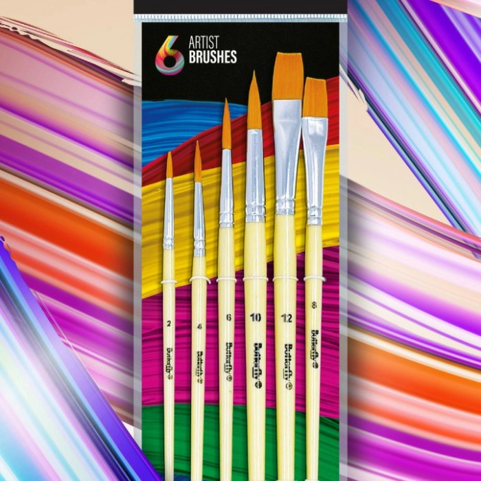 

Produk Terbaru Kuas Lukis Butterfly Bt -Art 1.. Watercolor, Oil, Acrylic Paint Isi 6