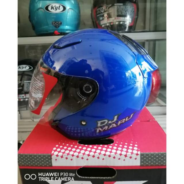 Jual HELM KYT DJ MARU BLUE HELM KYT DJMARU BIRU HELM TOURING KYT MURAH