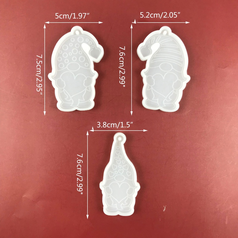 Siy Cetakan Epoksi Bentuk Santa Claus Kecil Dengan Lubang Gantungan Kunci