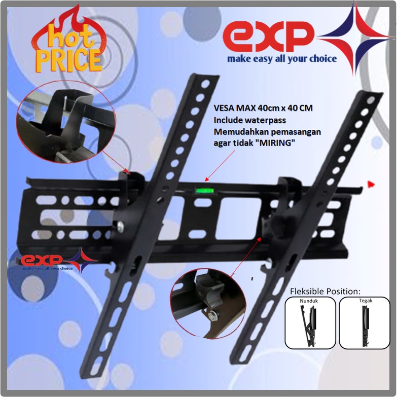 Garansi COCOK!! Bracket TV AQUA 42&quot; s/d 55&quot; Waterpas adjustable position