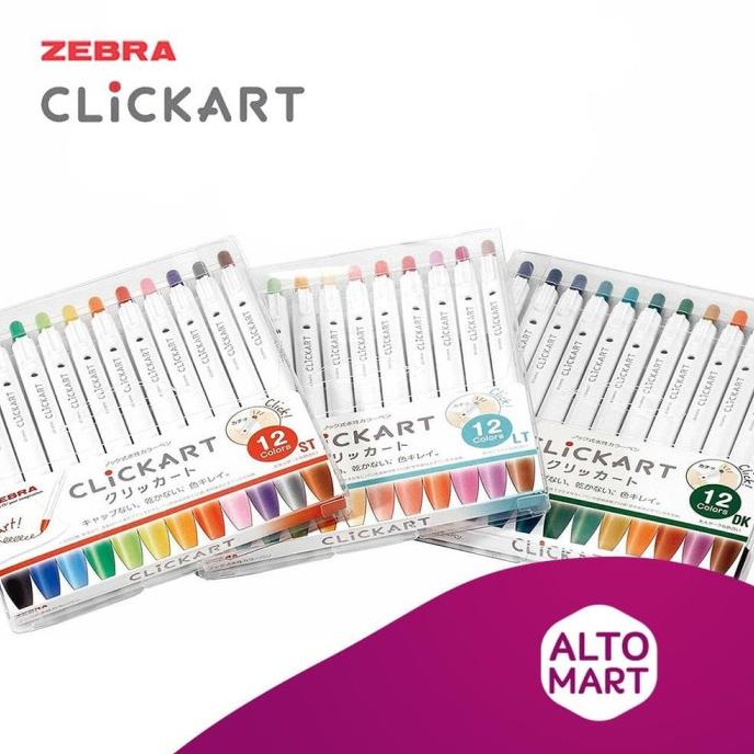 

Zebra ClickArt Marker 0.6mm Fineliner 1 Set 12 Warna Warni Spidol