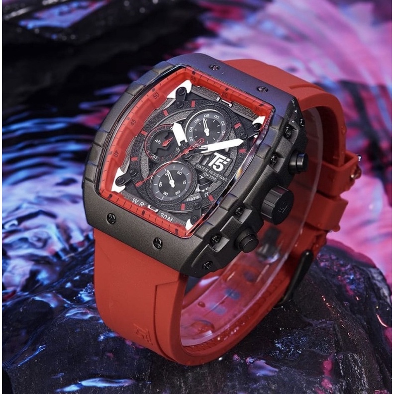 Fast Delivery Best Seller Jam Tangan Pria T5 H 3856G Original Chronograph Stopwatch Tanggal Aktif
