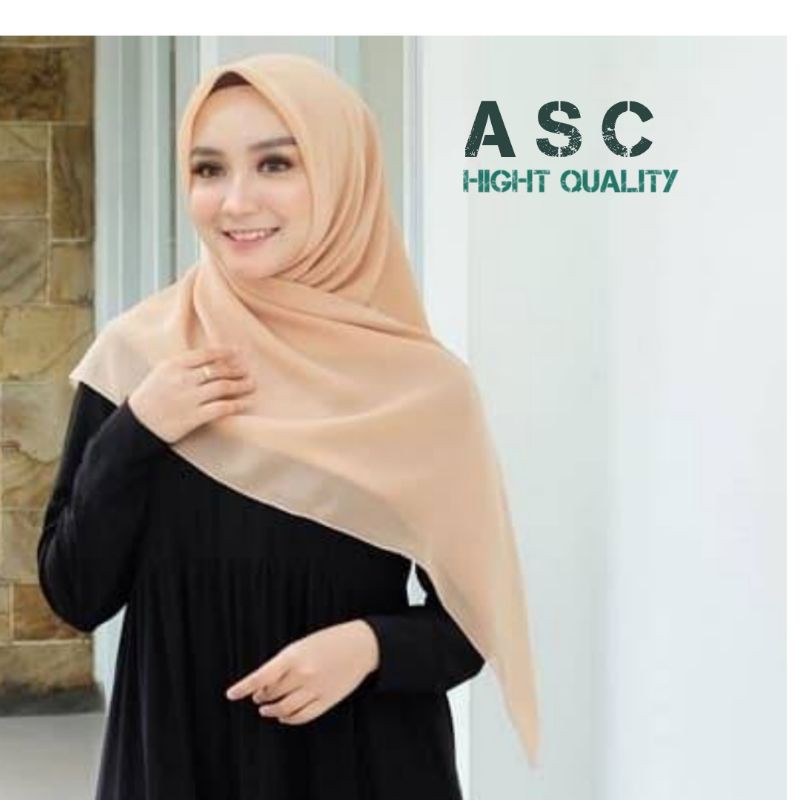 Hijab segi empat paris premium polos by : catlyn carla-1