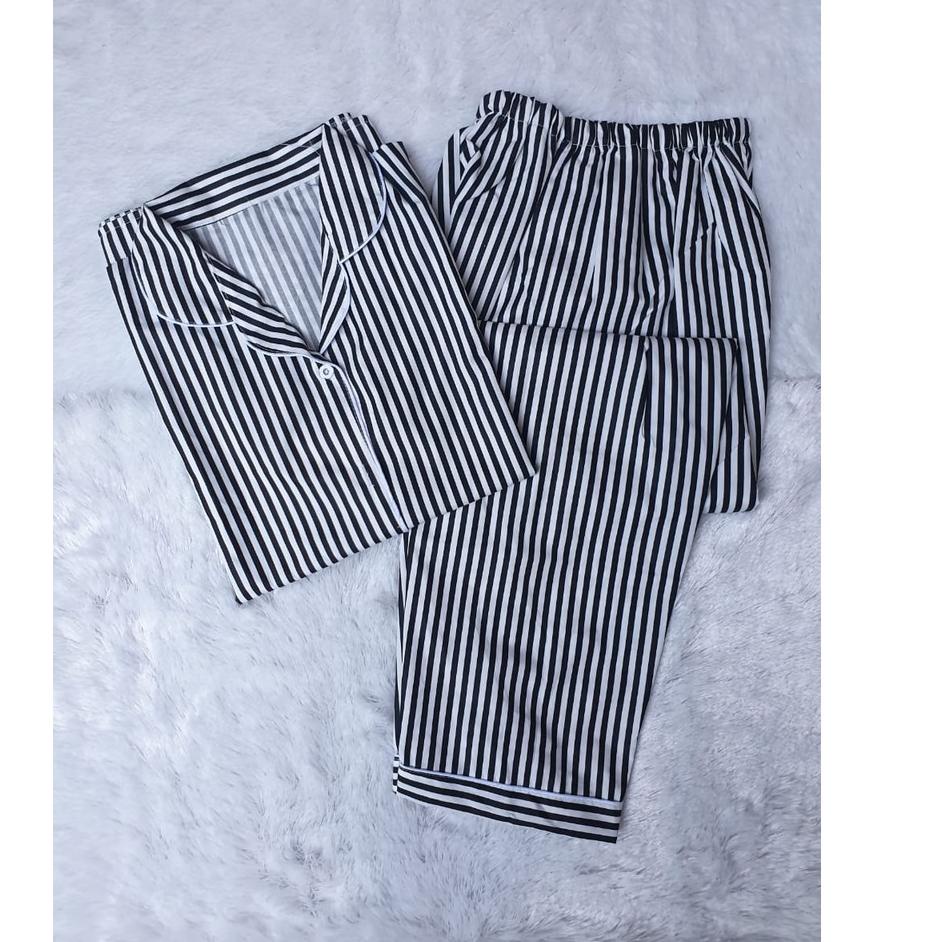 ✤ PIYAMA BAJU TIDUR WANITA CEWEK LENGAN PANJANG MOTIF SALUR / BAJU TIDUR MOTIF SALUR / PIYAMA SALUR