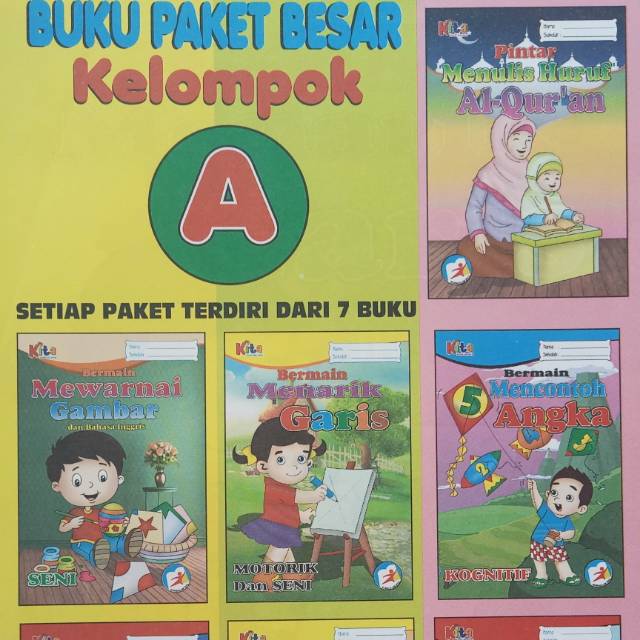 Buku paket TK A isi 7, LKS pembelajaran PAUD TK B/paket TK B K13 non tematik/buku belajar/