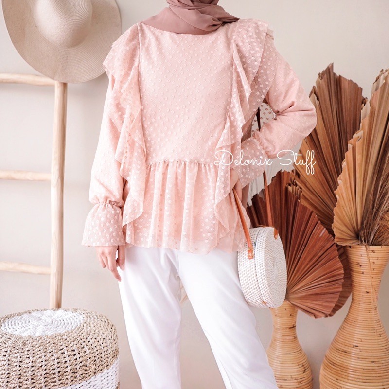 Zelza tulle ruffle top