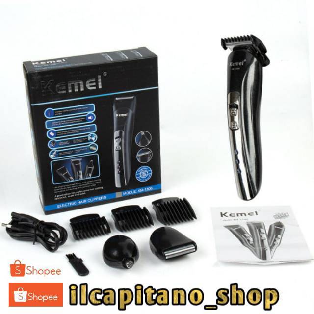 ALAT CUKUR RAMBUT KEMEI  KM 1506 RECHARGABLE 3 in 1 